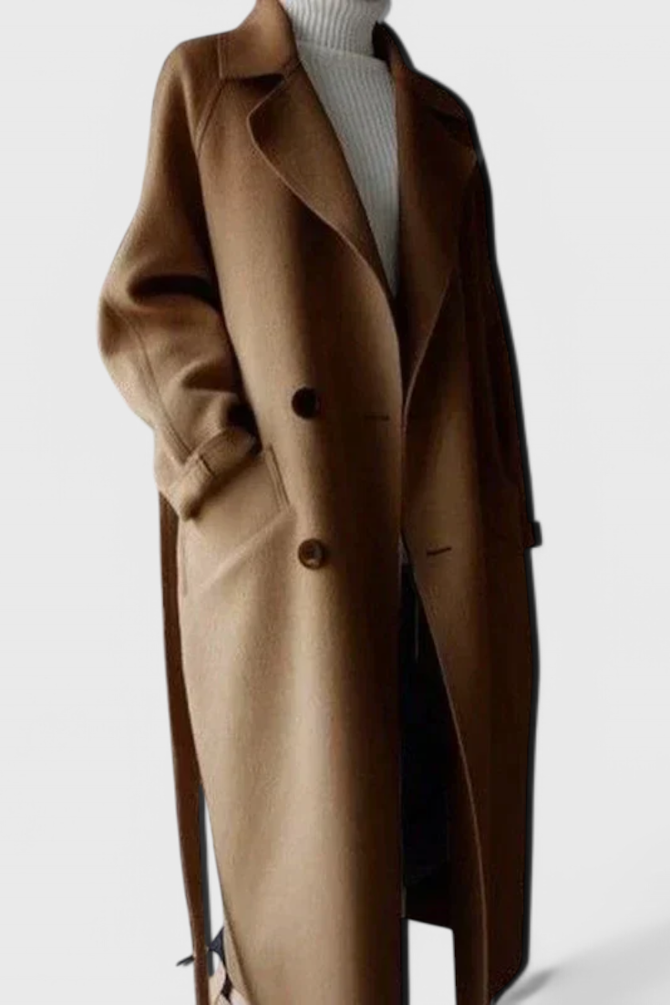 Clara™  | Manteau Long en Mélange de Laine