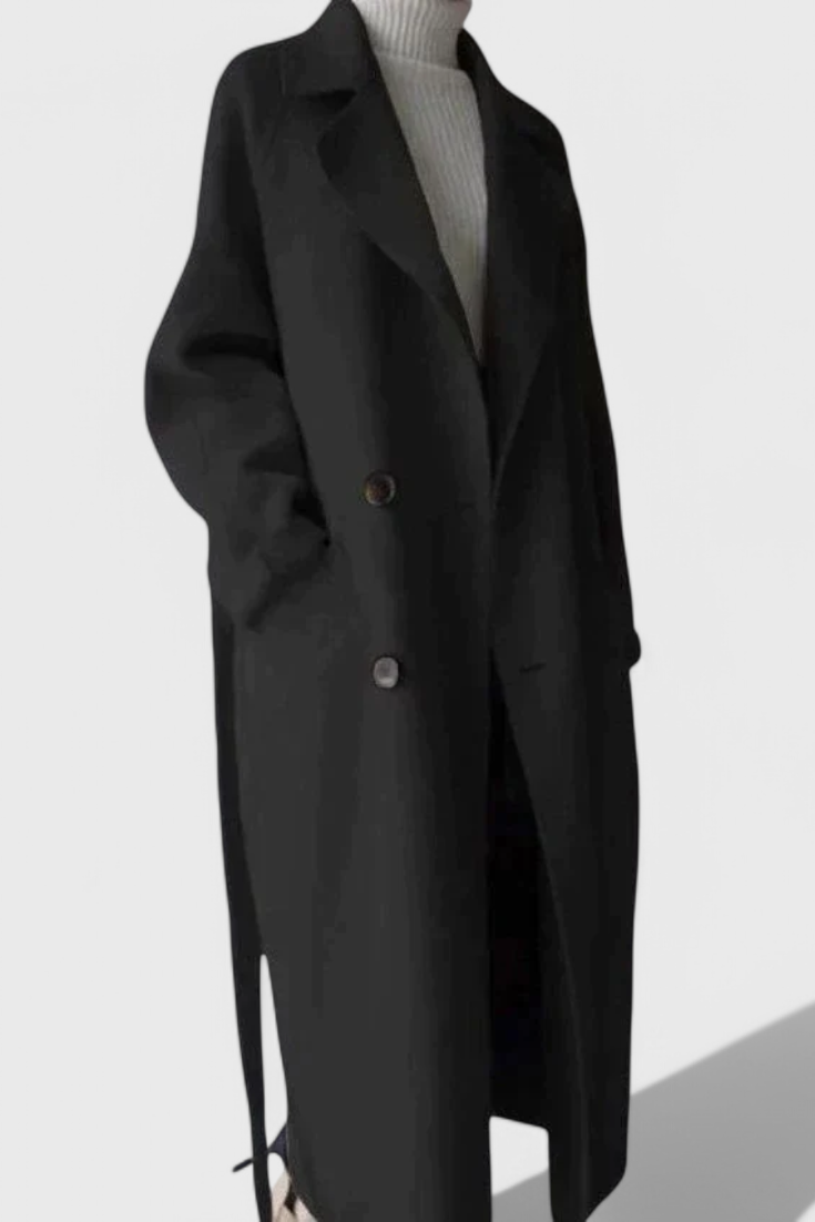 Clara™  | Manteau Long en Mélange de Laine