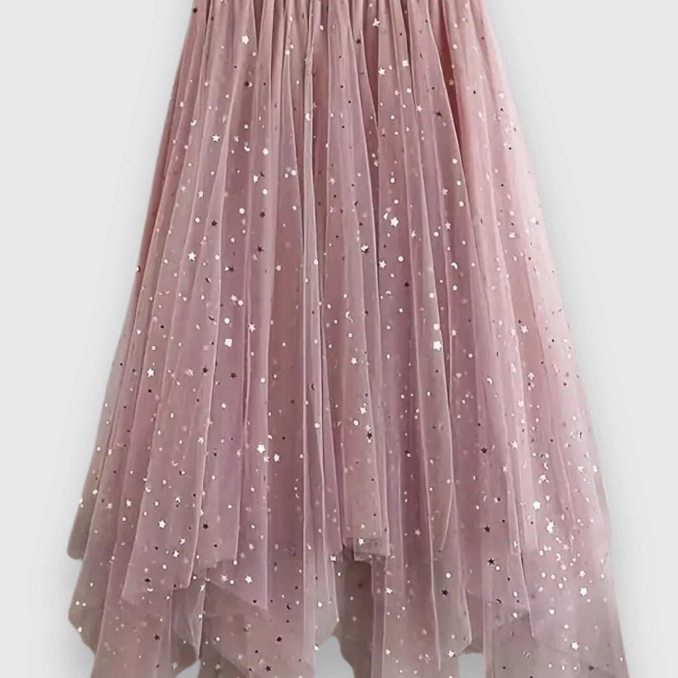 Jupe Colette en Sequins avec Ourlet Froncé et Taille Haute