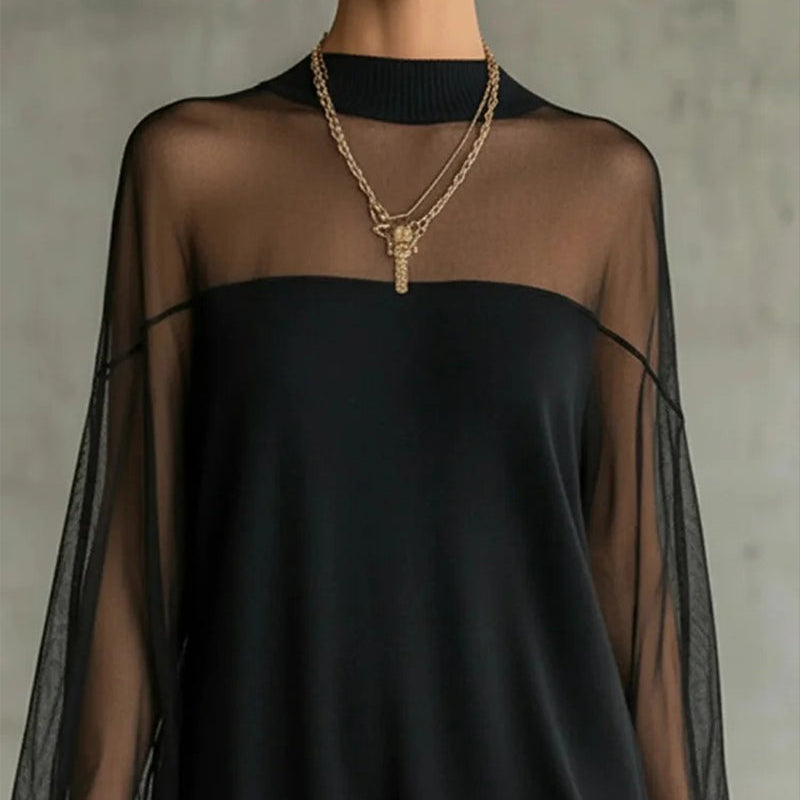 Yenaya – Robe courte en tricot avec manches ballon