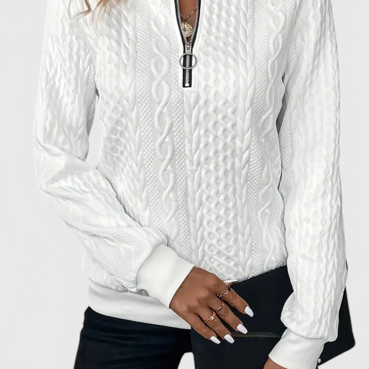 Zoey™ | Pull en Jersey avec Fermeture Éclair Douce