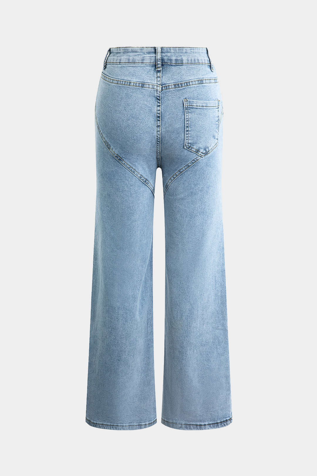 Jeans Evian Ripped Straight-Leg avec Rhinestones