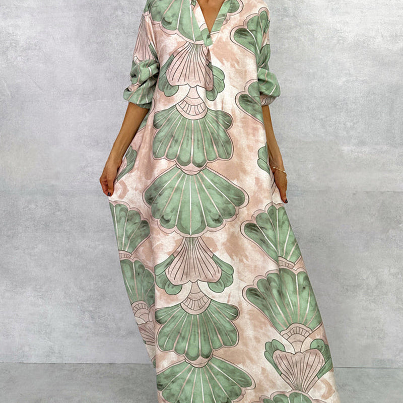 Robe Élégante À Imprimé Feuillage