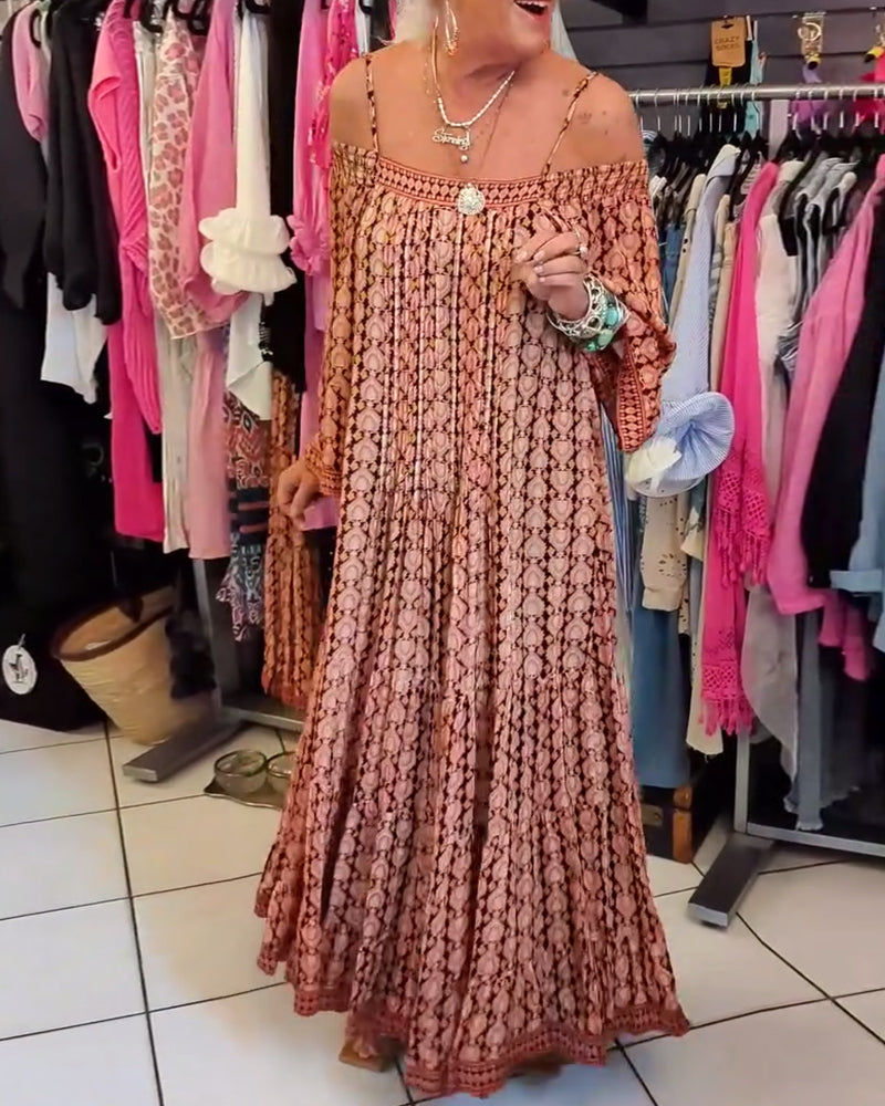 Robe Ample À Bretelles Style Bohème