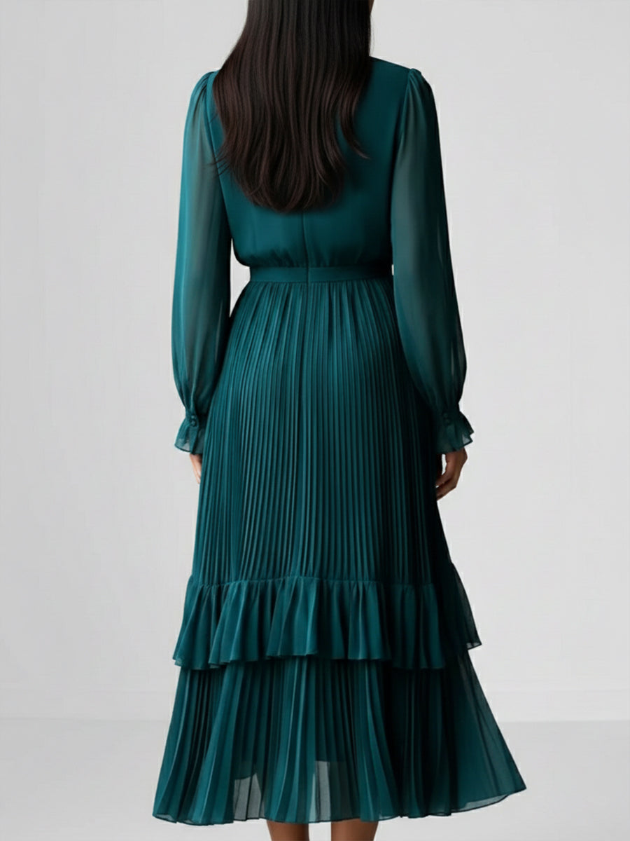 Robe en Chiffon Plissé Élégante