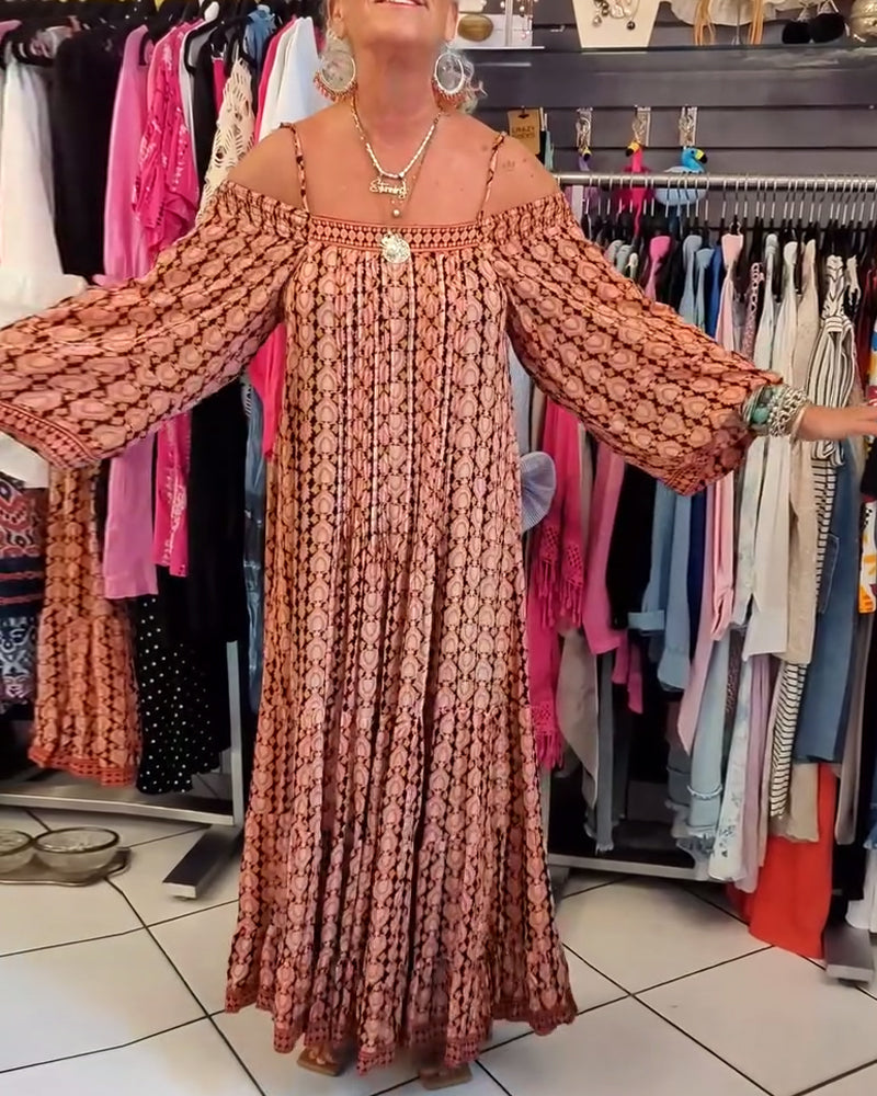 Robe Ample À Bretelles Style Bohème