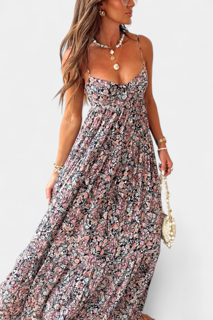 Robe Maxi Fleurie Reyna avec Dos Nu
