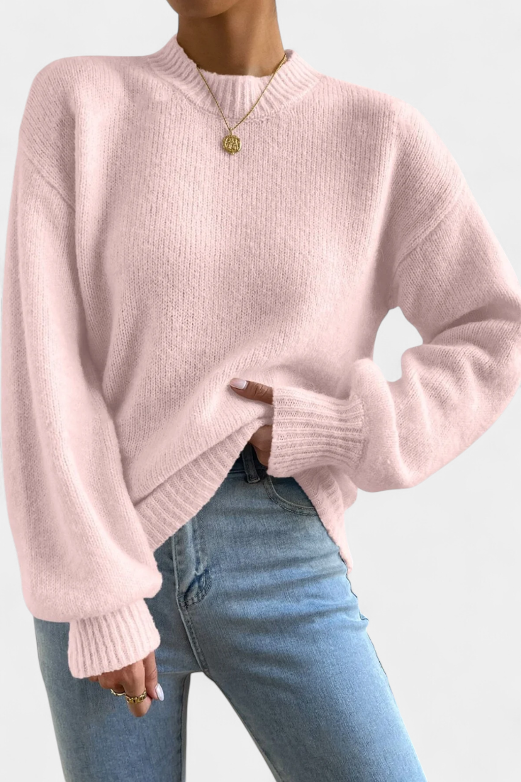 Emilia | Pull à Col Rond avec Manches Bouffantes