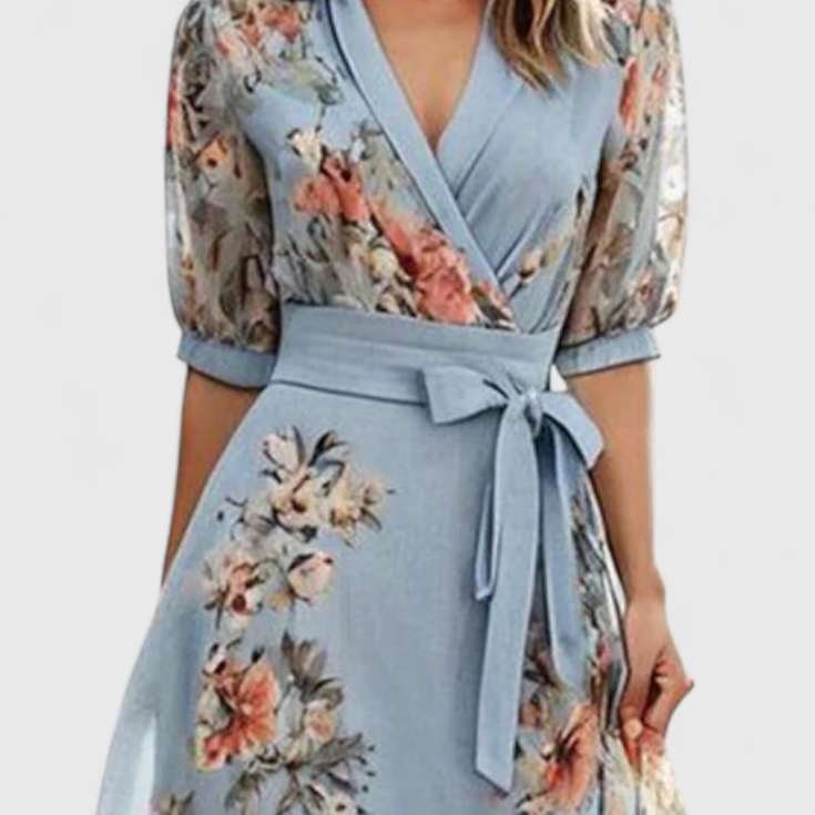 Robe Midi Florale Arlet avec Décolleté en V et Silhouette Féminine