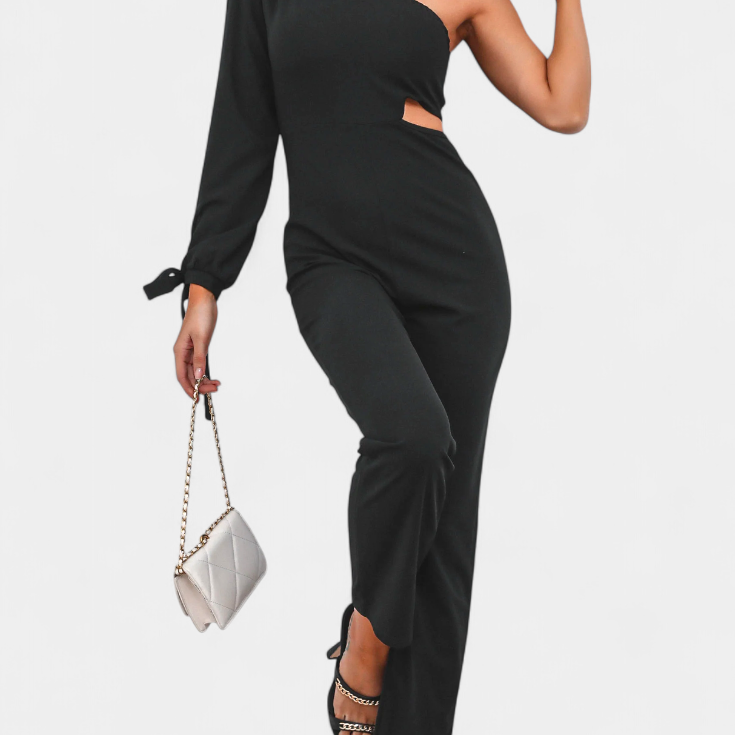 Mono Asymétrique Sahar avec Découpe et Manches Longues Nouées