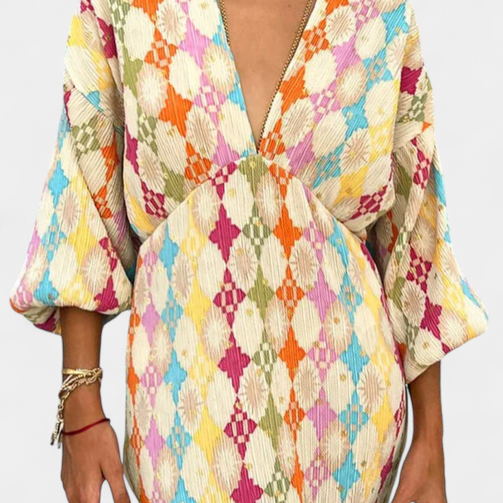 Robe Maxi Shanice avec Imprimé Géométrique