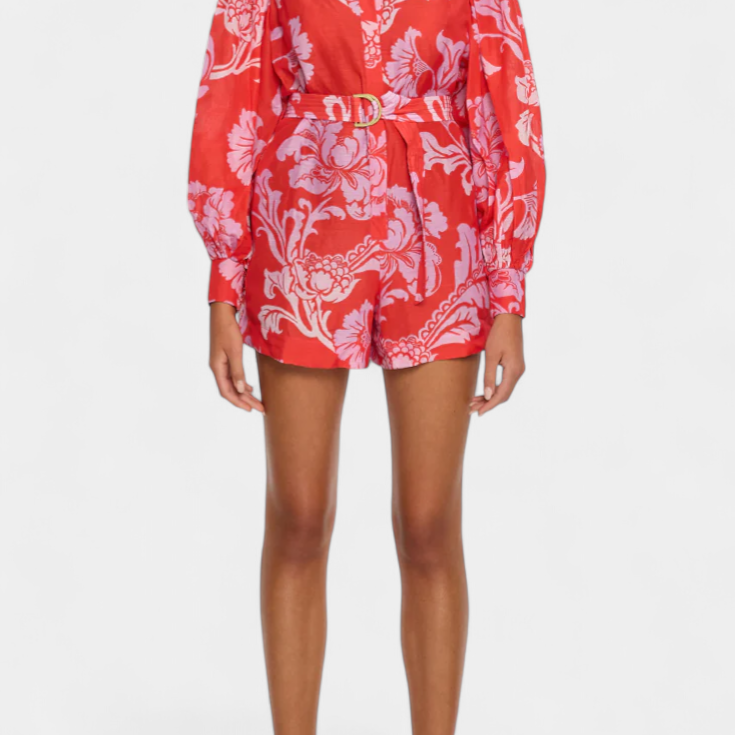 Suzanne Mono Floral avec Ceinture Florentine