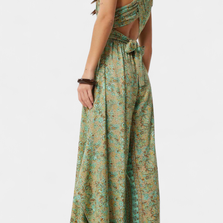 Mono Fluide Leandra Croix avec Imprimé Floral Vert