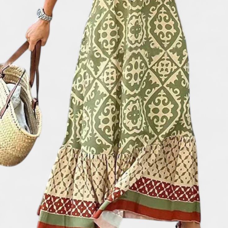 Jupe Maxi Ethel Imprimée avec Volant