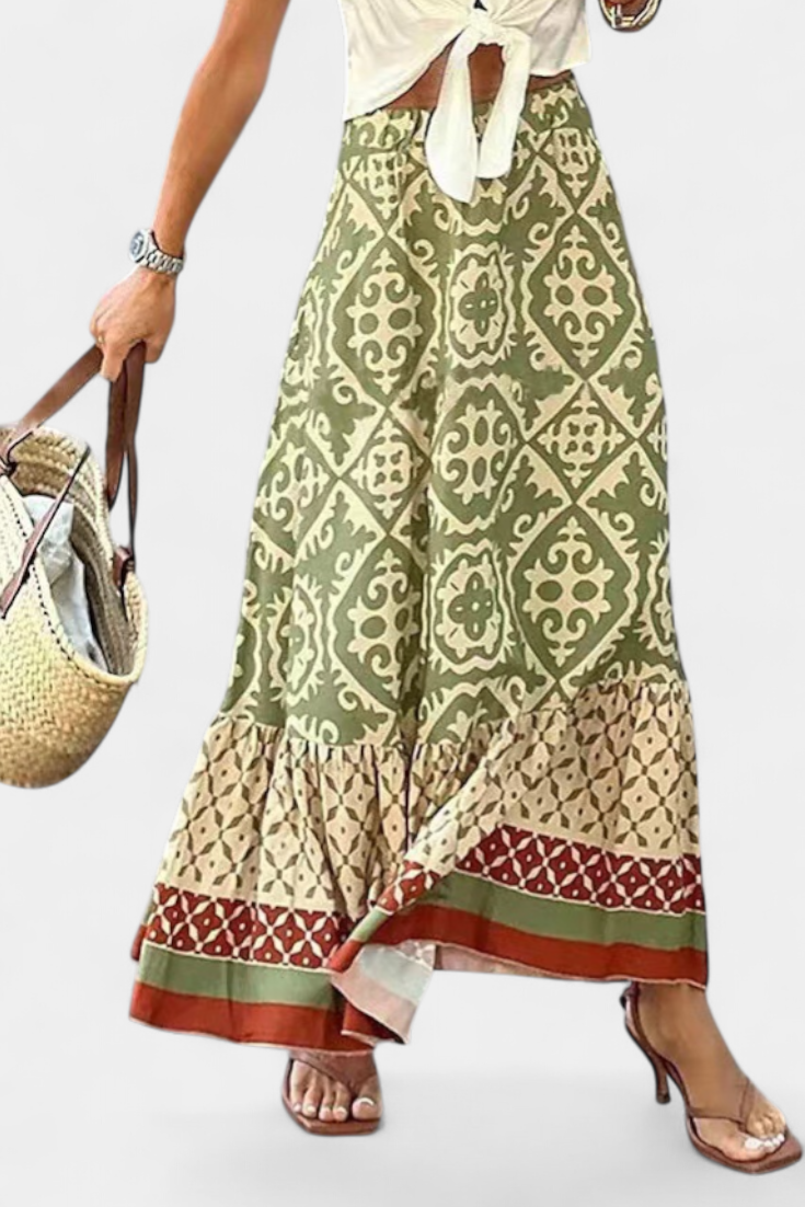 Jupe Maxi Ethel Imprimée avec Volant