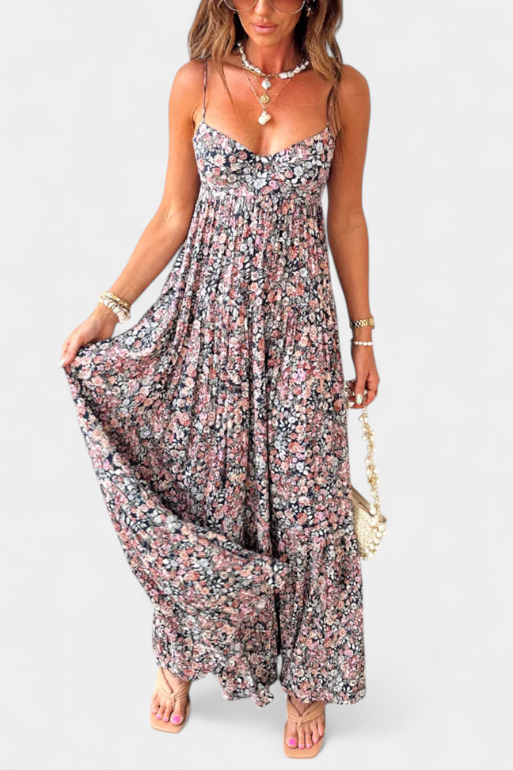 Robe Maxi Fleurie Reyna avec Dos Nu