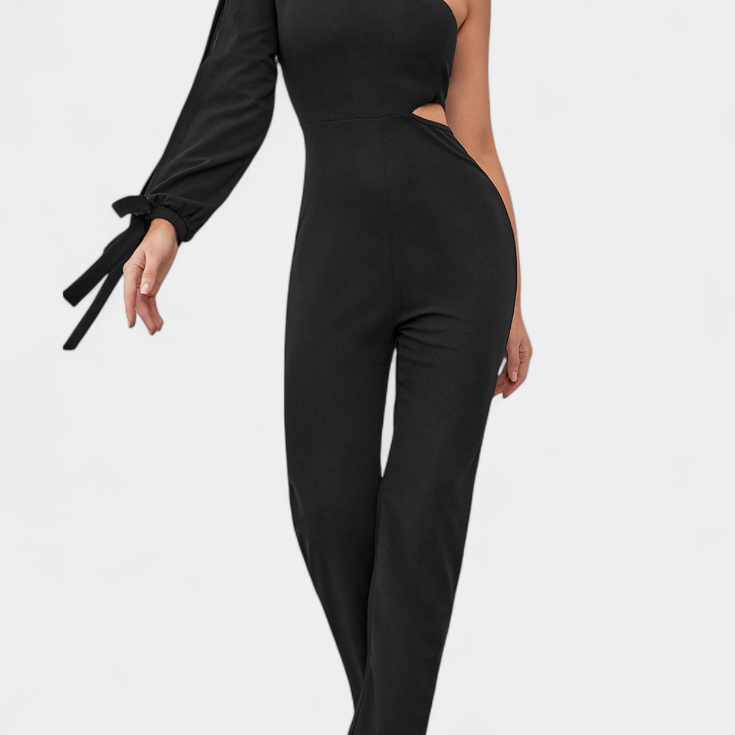 Mono Asymétrique Sahar avec Découpe et Manches Longues Nouées