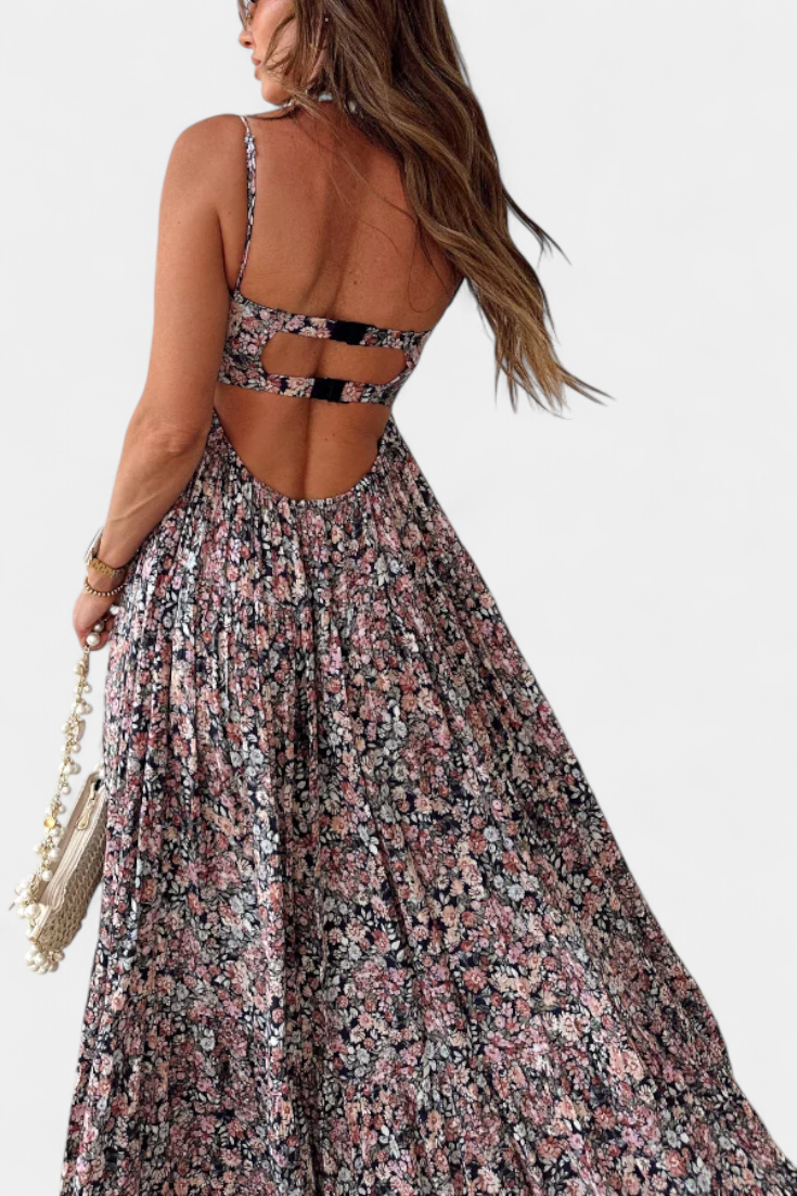 Robe Maxi Fleurie Reyna avec Dos Nu