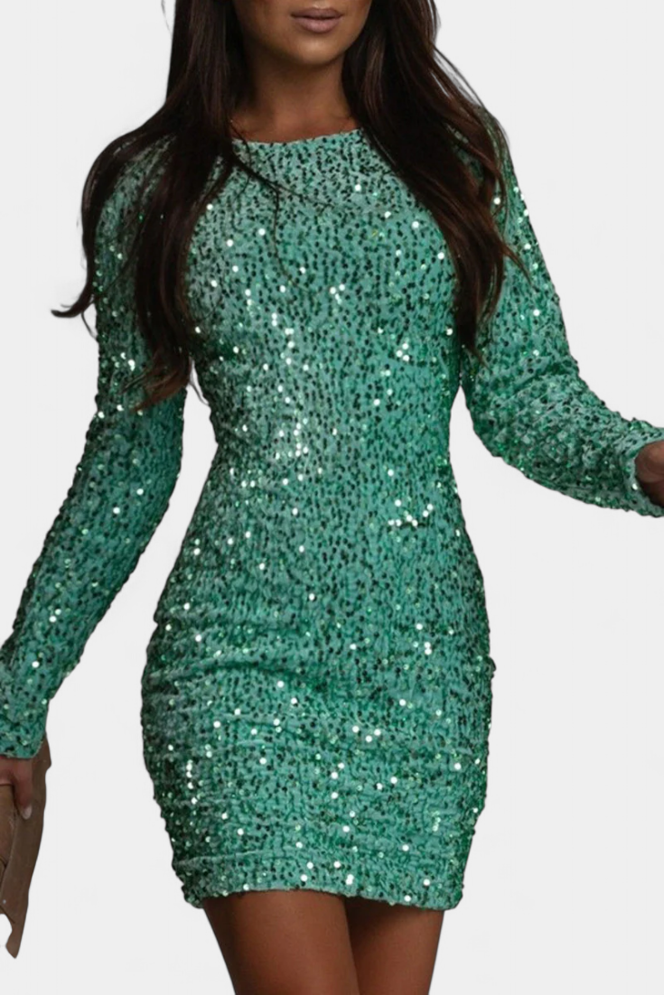 Adèle Robe Longue de Soirée avec Dos Nu et Éclat Hivernal