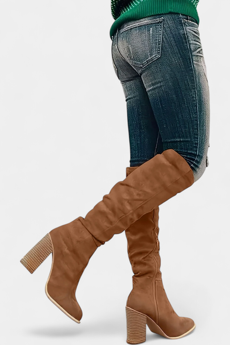 Calliope Bottes à Talon Épais jusqu'au Genou