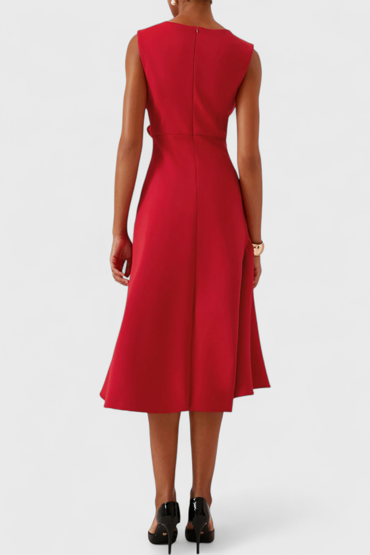 Robe Midi Asymétrique Claudia avec Drapé Élégant