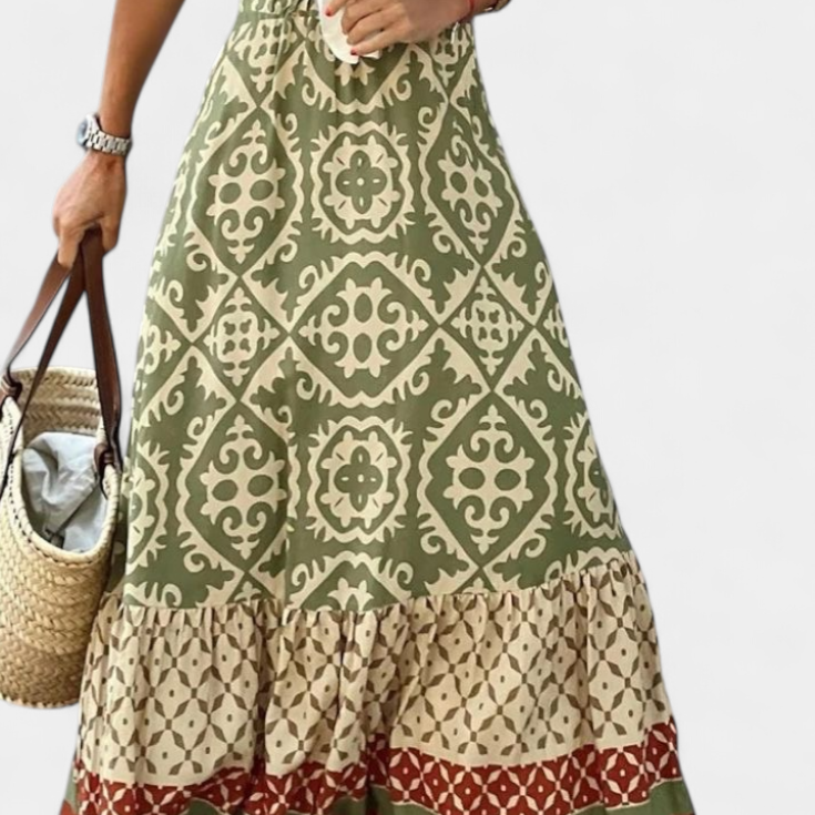 Jupe Maxi Ethel Imprimée avec Volant