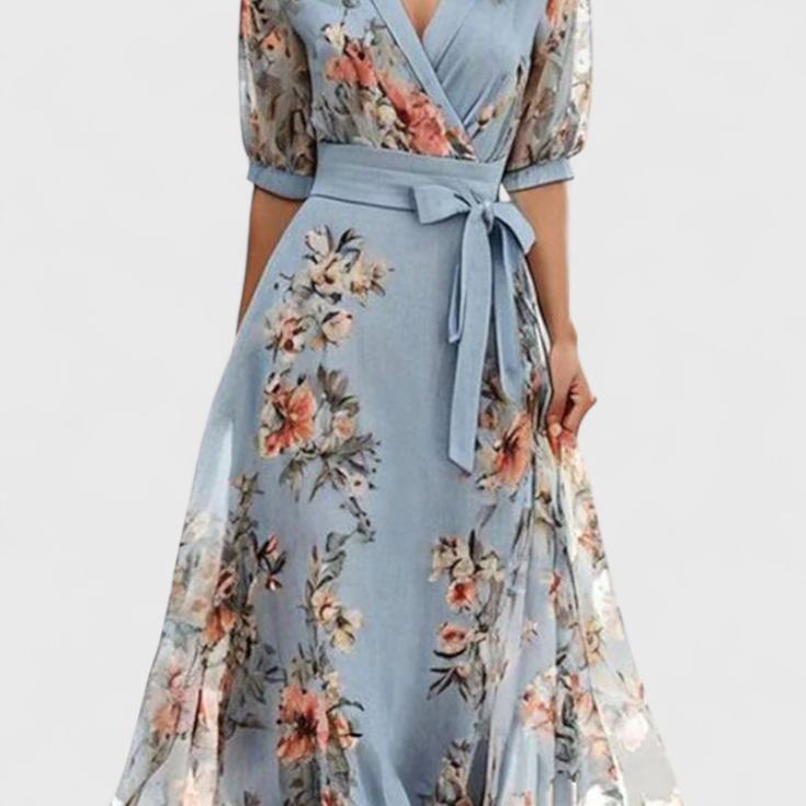 Robe Midi Florale Arlet avec Décolleté en V et Silhouette Féminine