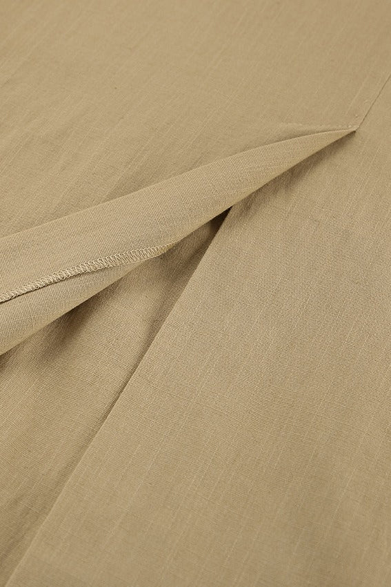 Jupe Amani Longue Taille Haute avec Fente Frontale et Coupe Droite